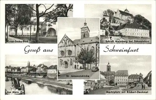 Schweinfurt Am Main Schloss Mainberg Marktplatz St. Johanniskirche Kat. Schweinfurt