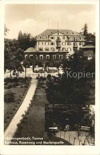 Schlangenbad Taunus Kurhaus Rosenweg Marienquelle Kat. Schlangenbad