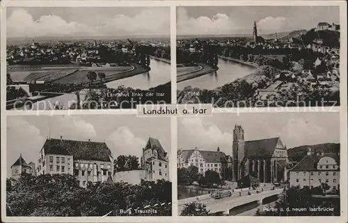 Landshut Burg Trausnitz Isarbruecke Kat. Landshut