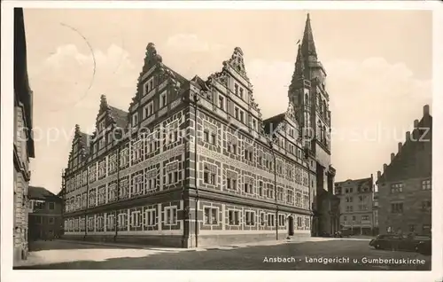 Ansbach Mittelfranken Landgericht Gumbertuskirche Kat. Ansbach