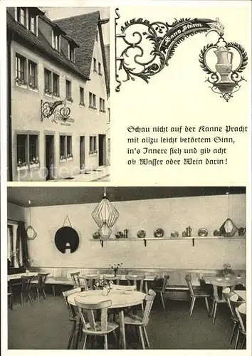 Rothenburg Tauber Gasthaus Silberne Kanne Kat. Rothenburg ob der Tauber