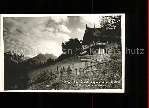 Stubaital Alpengasthaus Frohneben gegen Habicht und Kirchdachspitze Kat. Neustift im Stubaital