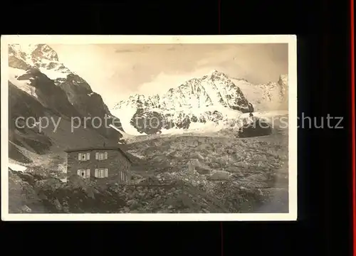 Pontresina Tschiervah?tte Bergh?tte Blick auf Morteratsch und Bernina Gletscher Kat. Pontresina