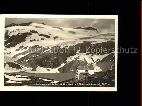 Uttendorf Salzburg Rudolfsh?tte Bergsee mit Granatspitze und Sonnblick Bergh?tte Hohe Tauern Kat. Uttendorf