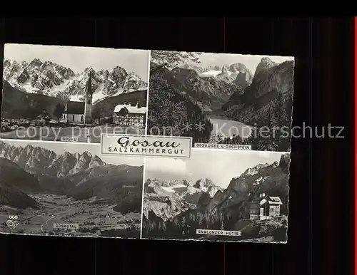 Gosau Oberoesterreich Gosausee und Dachstein Gosautal Gablonzer Huette Alpenverein Schutzhuette Kat. Gosau Salzkammergut