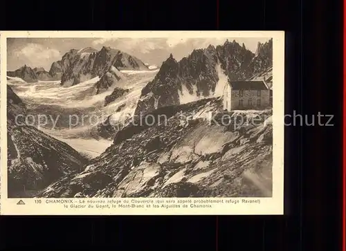 Chamonix Refuge du Couvercle Glacier Aiguilles de Chamonix Alpenverein Schutzhuette Gletscher Kat. Chamonix Mont Blanc