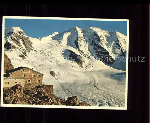 Diavolezza Berghaus mit Piz Palue Schutzhuette Engadin Kat. Diavolezza