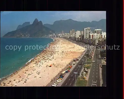 Rio de Janeiro Vista panoramica de Ipanema e Leblon Morro Dois Irmaos Kat. Rio de Janeiro