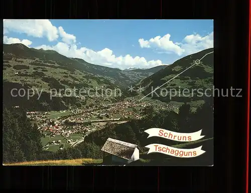 Schruns Vorarlberg Tschagguns Panorama mit Hochjochbahn Montafon Kat. Schruns