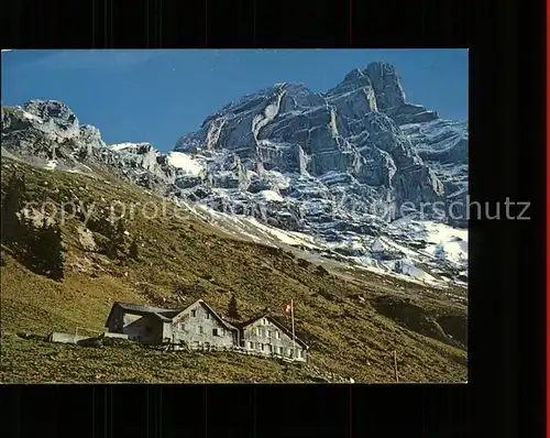 Isenthal Touristenhaus Biwaldalp mit Schlieren Urner Alpen Kat. Isenthal