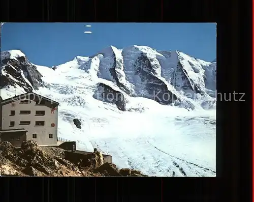 Diavolezza Berghaus mit Piz Palue Gletscher Berninagruppe Kat. Diavolezza
