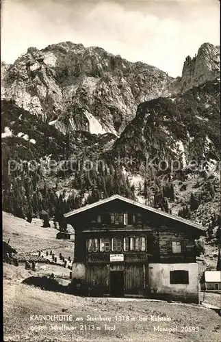 Kaindlhuette am Steinberg gegen Scheffauer Schutzhuette Kaisergebirge Kat. Wildermieming