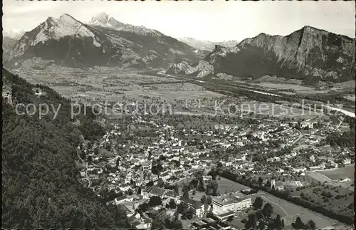 Bad Ragaz Panorama mit Gonzen und Alvier Appenzeller Alpen Kat. Bad Ragaz