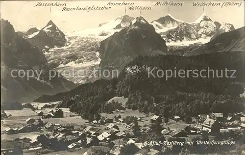 Hasliberg Hohfluh mit Wetterhorngruppe Alpenpanorama Gletscher Kat. Hasliberg Hohfluh