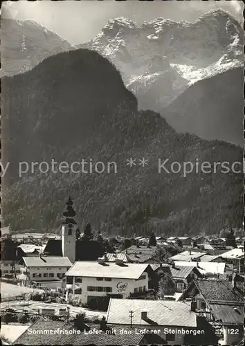 Lofer Ortsansicht mit Kirche Loferer Steinberge Kat. Lofer