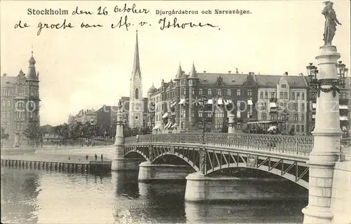 Stockholm Djurgardsbron och Narvavaegen Kat. Stockholm