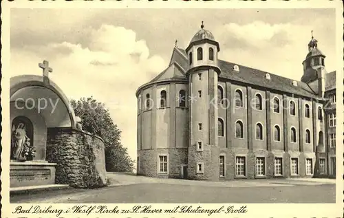 Bad Driburg Kirche zu St.Haver mit Schutzengel Grotte Kat. Bad Driburg