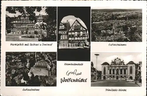 Wolfenbuettel Marktplatz mit Rathaus u.Denkmal Kat. Wolfenbuettel