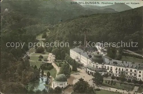 Bad Wildungen Fuerstl.Badehotel mit Kurpark (Luftaufnahme) Kat. Bad Wildungen