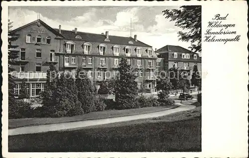 Bad Wildungen Sanatorium Helenenquelle (Stempel) Kat. Bad Wildungen