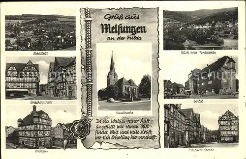 Melsungen Fulda Fritzlarerstrasse u.Brueckenstrasse (Stempel) / Melsungen /Schwalm-Eder-Kreis LKR