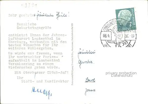 Lautenthal Harz (Stempel) Kat. Langelsheim