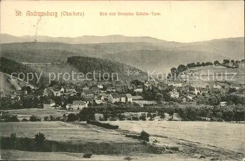 St Andreasberg Harz Blick vom Kronprinz Wilhelm Turm Kat. Sankt Andreasberg