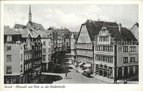 Kassel Altmarkt mit Blick in die Bruederstrasse Kat. Kassel