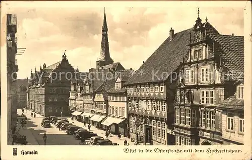 Hameln Osterstrasse mit Hochzeitshaus Serie Aus deutschen Landen Kat. Hameln