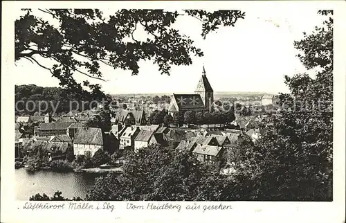 Moelln Lauenburg Ortsansicht mit Kirche vom Heidberg aus gesehen Kat. Moelln