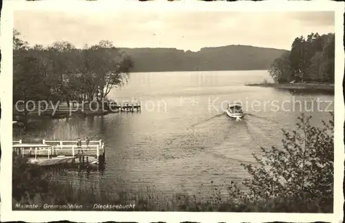 Malente Gremsmuehlen Dieksee Bucht Steg Boot Kat. Malente