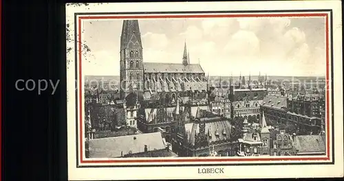 Luebeck Blick ueber die Altstadt Marienkirche Kat. Luebeck