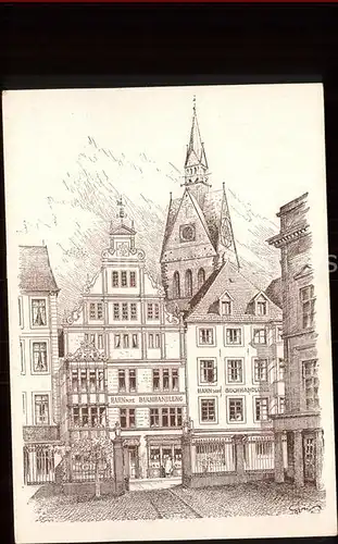 Hannover Hannoversche Baudenkmaeler Altstadt Kirchturm Kuenstlerkarte Zeichnung nach Original von F. O. Goy Kat. Hannover