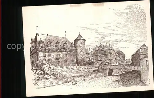 Hannover Hannoversche Baudenkmaeler Altstadt Turm Kuenstlerkarte Zeichnung nach Original von F. O. Goy Kat. Hannover
