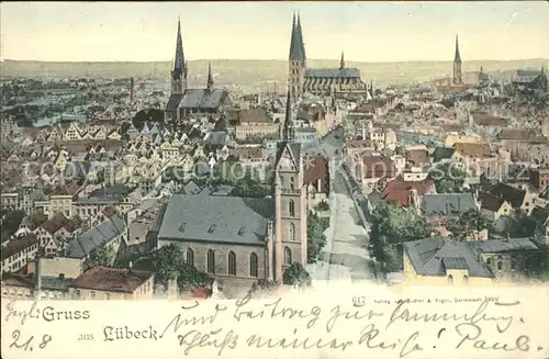 Luebeck Blick ueber die Altstadt Kat. Luebeck