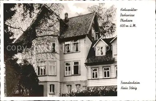 Hahnenklee Bockswiese Harz Fremdenheim Haus Stoerig Kat. Goslar
