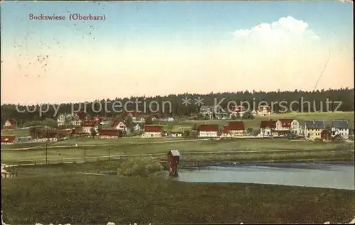 Hahnenklee Bockswiese Harz Teilansicht Partie am See Kat. Goslar