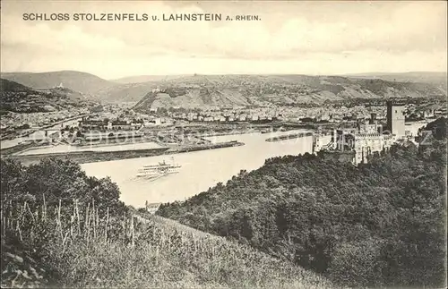Stolzenfels Schloss Lahnstein Rhein Kat. Koblenz