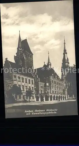 Aachen Rathaus Rueckseite mit Verwaltungsgebaeude Kat. Aachen
