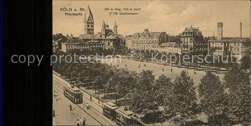 Koeln Rhein Neumarkt mit Strassenbahn Kat. Koeln