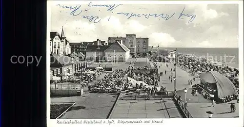 Westerland Sylt Kurpromenade mit Strand Kat. Westerland