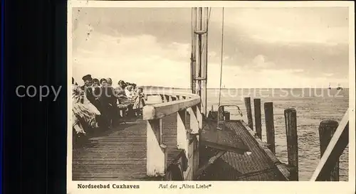 Cuxhaven Nordseebad Partie auf der Alten Liebe Kat. Cuxhaven