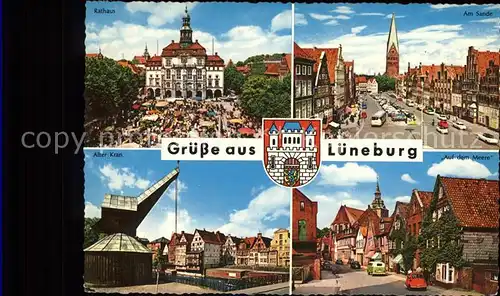 Lueneburg Rathaus u.Partie am Sande Kat. Lueneburg