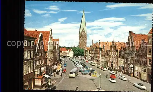 Lueneburg Partie am Sande u.Johanniskirche Kat. Lueneburg