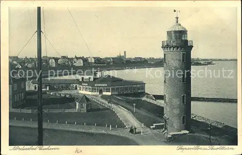 Cuxhaven Nordseebad Seepavillon u.Leuchtturm Kat. Cuxhaven