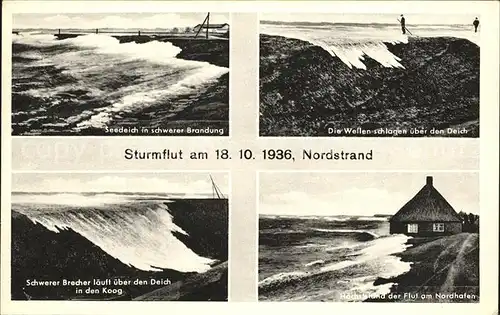 Nordstrand Sturmflut am 18.10.1936 Kat. Nordstrand