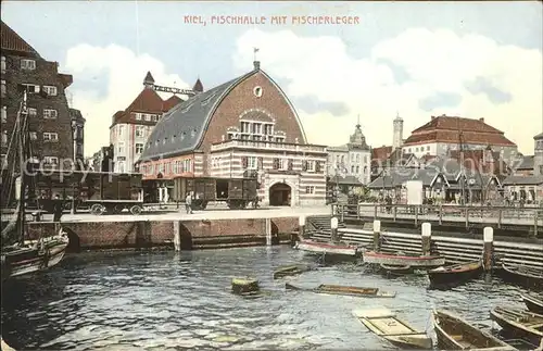 Kiel Fischhalle mit Fischerleger Kat. Kiel