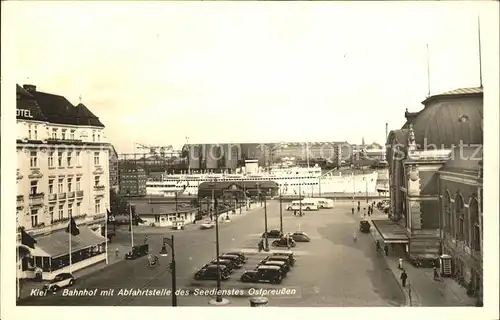 Kiel Bahnhof mit Abfahrtstelle des Seedienstes Ostpreussen Kat. Kiel