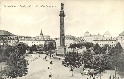 Darmstadt Louisenplatz mit Olbrichbrunnen Kat. Darmstadt
