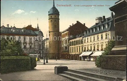 Darmstadt Ernst Ludwigsplatz mit weissem Turm (Feldpost) Kat. Darmstadt
